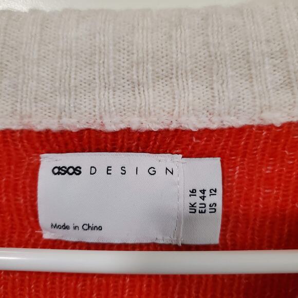 ASOS Design Aspres Ski Holiday Christmas Winter Sweater Size 12 Snowflakes Heart - Picture 4 of 5